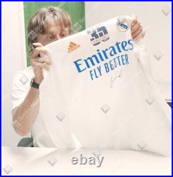 Luka Modric Signed Real Madrid Shirt 2021-22, La Liga Champions Gift Box