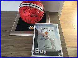 Manchester United Squad Signed Ball X21 Club Issued Certificate Inc Ronaldo