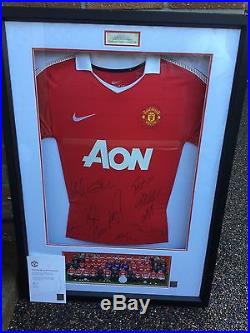 Manchester United Squad Signed & Framed Shirt Offical Club Issued Coa Giggs Etc