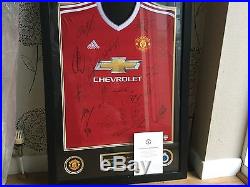 Manchester United Squad Signed &framed Shirt Official Man Utd Club Issued Coa