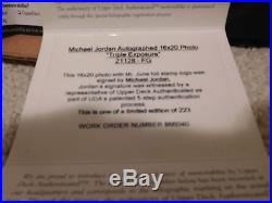 MICHAEL JORDAN AUTHENTIC FRAMED SIGNED 16x20 TRIPLE EXPOSURE PHOTO 192/223 UDA