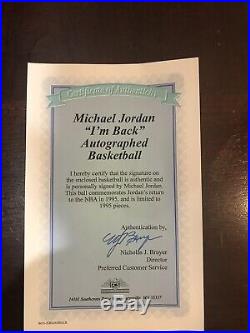 MICHAEL JORDAN Im Back Signed Basketball UPPER DECK UDA COA, Original BOX