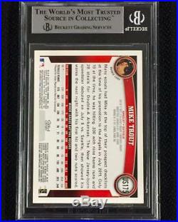 MIKE TROUT signed 2011 Topps Update RC Rookie Card BGS BAS Autograph Auto