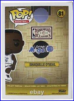 Magic Shaquille O'Neal Signed NBA HWC Funko Pop Vinyl Figure with Blue Sig BAS