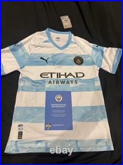 Man City Aguero Signed Shirt With Club COA