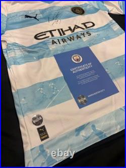 Man City Aguero Signed Shirt With Club COA