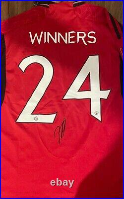 Man U 23/24 Winners 24 Shirt Signed By Kobbie Mainoo