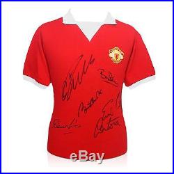 Man United Shirt Signed By Ronaldo, Charlton, Cantona, Law, Robson, Giggs Framed
