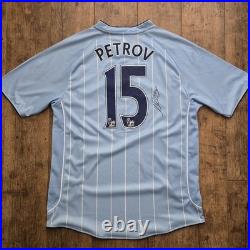 Manchester City 2008/09 Home Shirt Signed by Martin Petrov Size L Excelent
