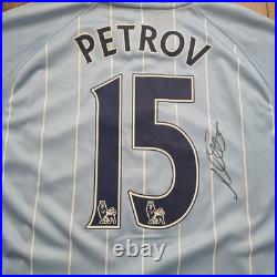 Manchester City 2008/09 Home Shirt Signed by Martin Petrov Size L Excelent