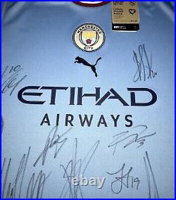 Manchester City 22/23 Treble Winning Squad Shirt Signed Inc. Official #02934 COA