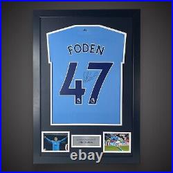 Manchester City Phil Foden Hand Signed Framed Shirt With COA £249