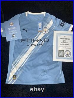 Manchester City Rayan Cherki Signed Shirt COA, Original, Certified Private