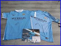 Manchester City Signed Shirts and photo