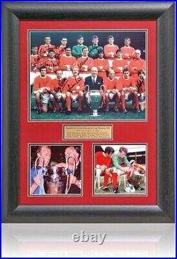 Manchester United 1968 European Cup Winners Signed by 9 Presentation AFTAL COA
