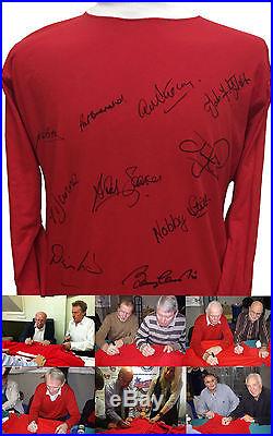 Manchester United 1968 Shirt Signed By 10 & Proof European Cup Charlton Law Etc