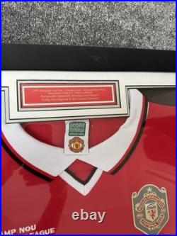 Manchester United 1999 Champions League Final Shirt Signed Solskjær + Sheringham