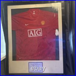 Manchester United 2007 1st team Signed Shirt Certificate of Authenticity, Framed