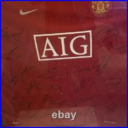 Manchester United 2007 1st team Signed Shirt Certificate of Authenticity, Framed