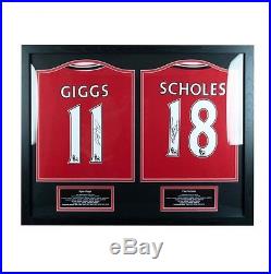 Manchester United F. C. Giggs & Scholes Signed Shirts (Dual Framed)