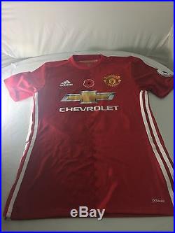 Manchester United HERRERA Poppy Premier League Match Issued shirt and SIGNED