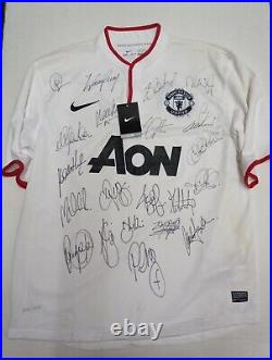 Manchester United Hand Signed 13/14 Away Football Shirt Squad Signed 21 Signed