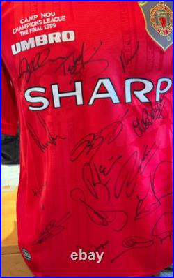 Manchester United Hand Signed Munich 1999 Final Team Shirt PSA CARD & COA