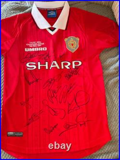Manchester United Hand Signed Munich 1999 Final Team Shirt PSA CARD & COA