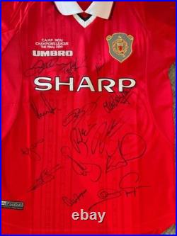 Manchester United Hand Signed Munich 1999 Final Team Shirt PSA CARD & COA