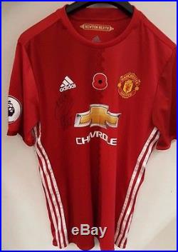Manchester United IBRAHIMOVIC Poppy Premier League Shirt MATCH WORN AND SIGNED