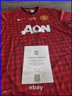 Manchester United Legends Signed Shirt 2013 vs Real Madrid COA Yorke Robson Stam