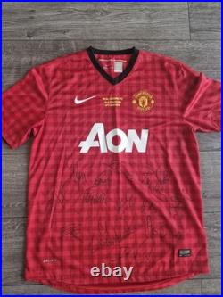 Manchester United Legends Signed Shirt 2013 vs Real Madrid COA Yorke Robson Stam