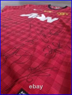 Manchester United Legends Signed Shirt 2013 vs Real Madrid COA Yorke Robson Stam