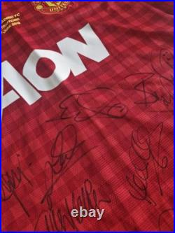 Manchester United Legends Signed Shirt 2013 vs Real Madrid COA Yorke Robson Stam