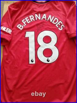 Manchester United Number 18 Home Man Utd Shirt Signed Bruno Fernandes