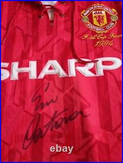 Manchester United Retro 1992 1994 Shirt Signed Eric Cantona