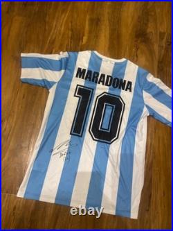 Maradona signed Argentina Home Shirt With COA Included