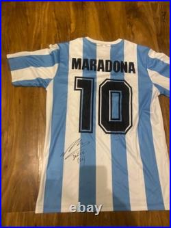 Maradona signed Argentina Home Shirt With COA Included