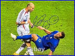 Marco Materazzi Zidane Headbutt Signed Italy Fifa World Cup Final Photo