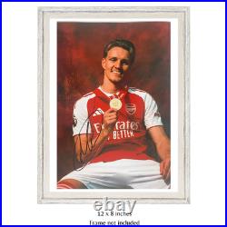 Martin Odegaard Hand Signed Arsenal Premier League Autograph 12x8 Photo & COA
