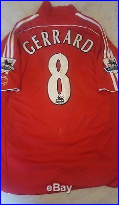 Match Worn Liverpool Legend Steven Gerrard Signed Shirt