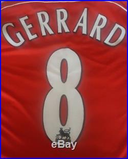 Match Worn Liverpool Legend Steven Gerrard Signed Shirt