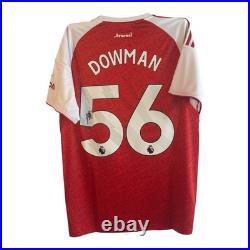 Max Dowman signed shirt PROOF Arsenal JERSEY SAKA NWANERI SKELLY SALIBA 25 26