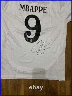 Mbappe signed Real Madrid home shirt with coa included #9