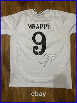 Mbappe signed Real Madrid home shirt with coa included #9