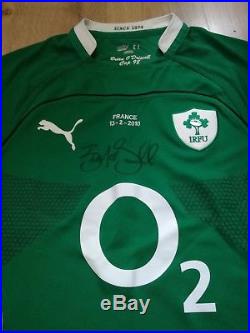 Mega Rare! - Ireland Brian O'driscoll Signed Match Worn Rugby Shirt /jersey