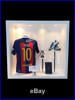 Messi Match Worn Shirt & Worn Signed Boots Supercopa 2016 & Players Trophy