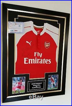 Mesut Ozil and Alexis Sanchez of Arsenal Signed Shirt Autograph Display