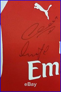 Mesut Ozil and Alexis Sanchez of Arsenal Signed Shirt Autograph Display