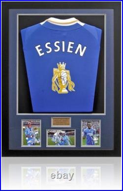 Michael Essien Chelsea Legend Hand Signed Framed Football Shirt AFTAL COA